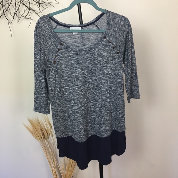 Blue Preppy long sleeve maternity sweater. Small - Picture 2 of 8